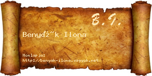 Benyák Ilona névjegykártya